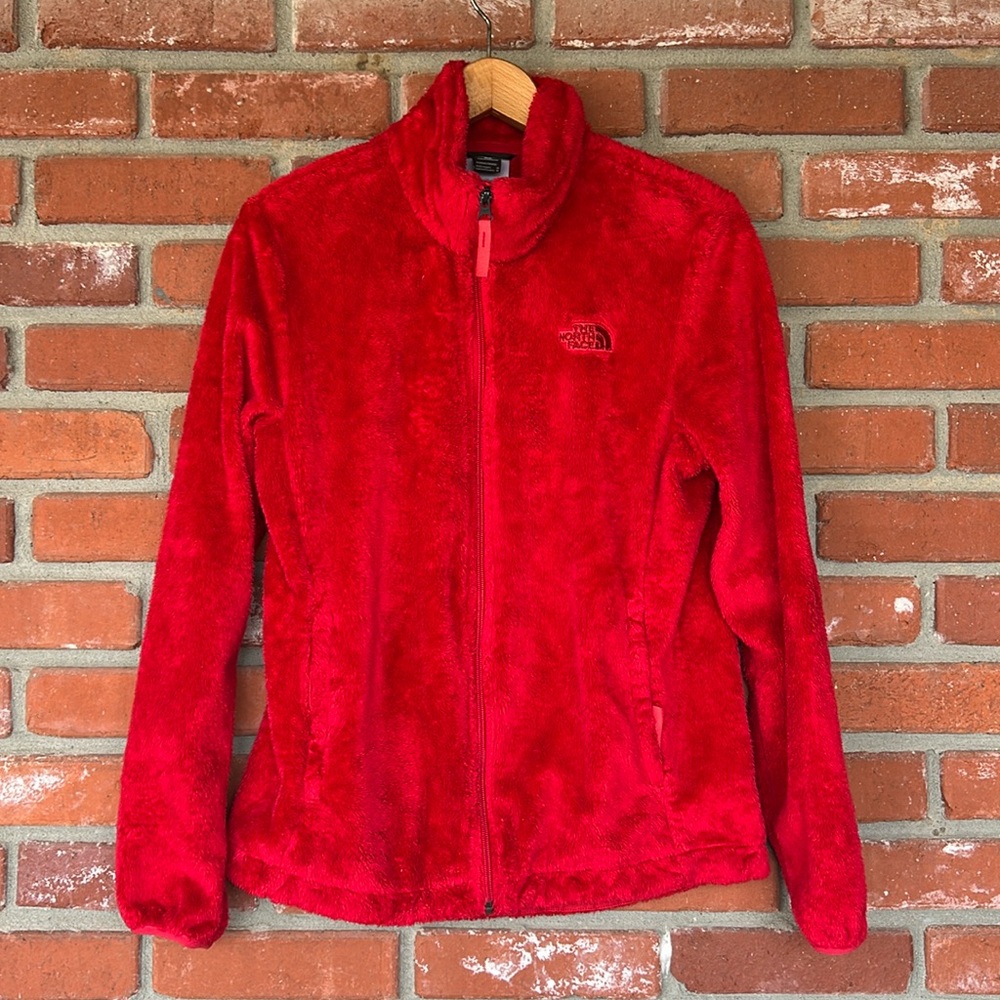 THE NORTH FACE Osito Fleece Jacket Full Zip Fuzzy Fleece Women’s Medium Red